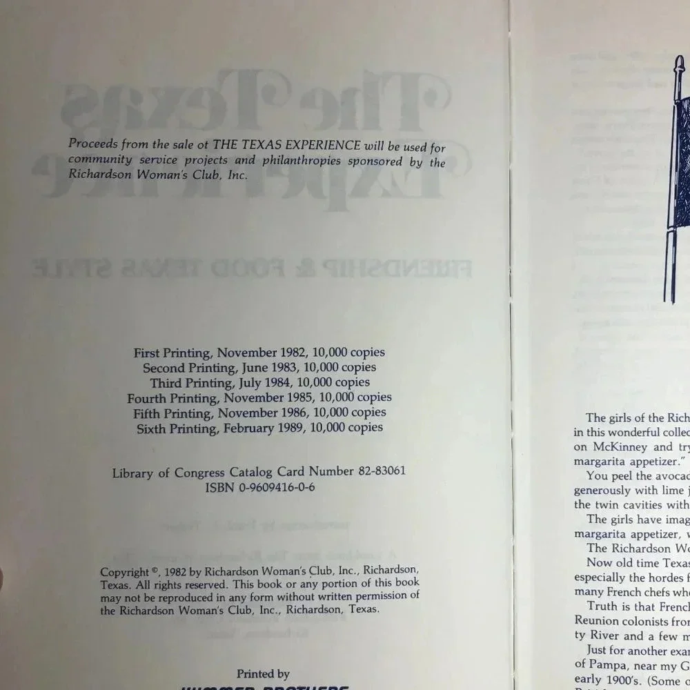 Vintage 1989 THE TEXAS EXPERIENCE cookbook